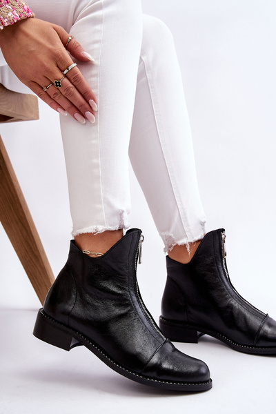 Bottes Zippées En Cuir Nicole 2785/037 Noir