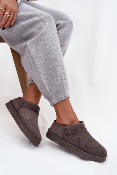 Bottes d'hiver pour femmes doublées en peluche gris foncé Serenne