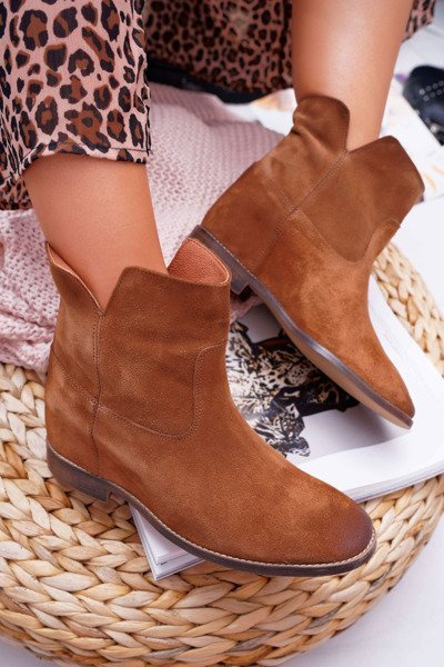 Bottes Femme Ancre Cachée Talon Plat Marron Nicole 2419