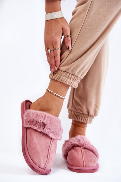 Chaussons Classiques Femme Avec Fourrure Rose Lorines
