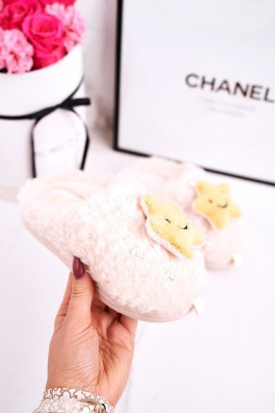 Children's Insulated Home Slippers Beige Little Star