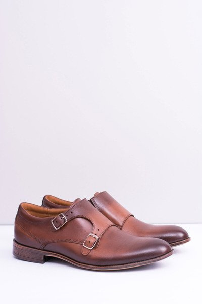 Demi-bottes Monk en cuir élégantes pour hommes marron