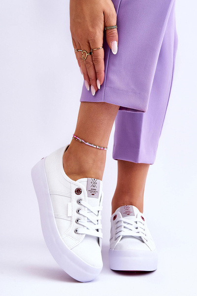 Baskets Plateforme Femme Cross Jeans LL2R4040 Blanc