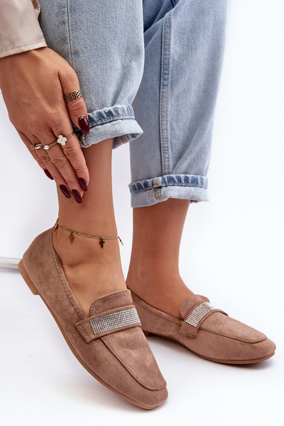 Mocassins Femme avec Zircons Marron Clair Ralrika