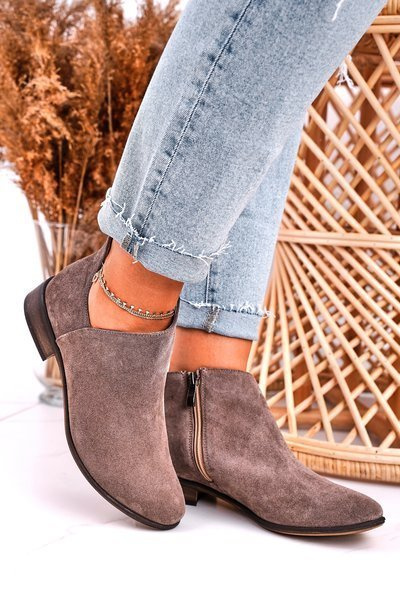 Women's Cutout Booties Wildleder Braun Clarence