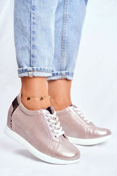 Baskets compensées pour femmes Sergio Leone Beige Flash SP235