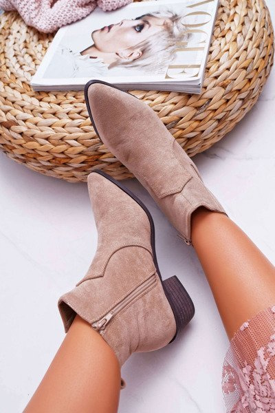 Damen Stiefel mit flachem Absatz Beige Umberco