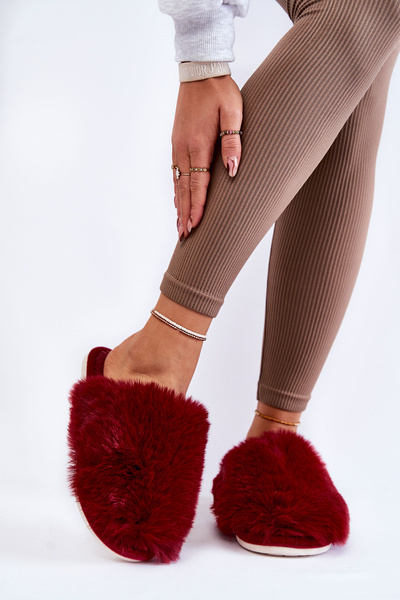 Női prémes papucs Maroon Sheryl