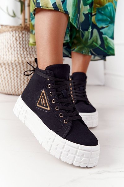 Adidaje înalte pentru femei pe o platformă Black Manhattan