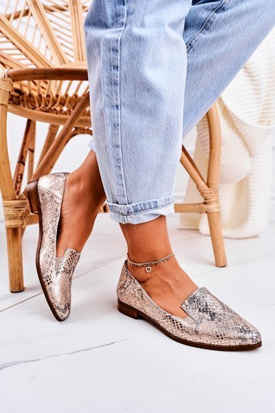 Mocasinele din piele pentru femei MOCCASINS IMPRIM AURLETT SCARLETT