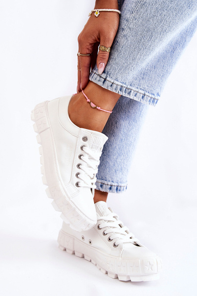 Baskets en cuir à la mode Big Star KK274142 blanc