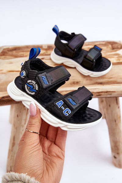 Sandales Légères Enfant Noir et Bleu Maxel