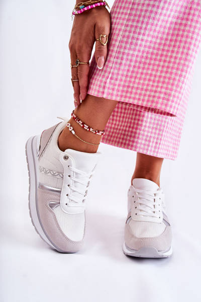 Classic Women's Tied Sports Shoes White Elenes
