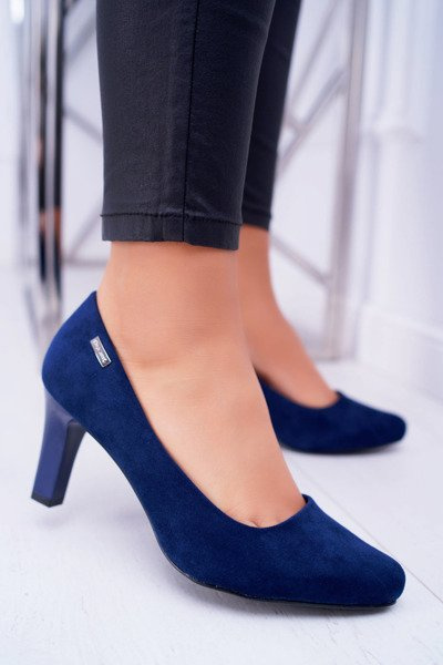 Damen Sergio Leone Marineblaue Wildleder Pumps Orsola