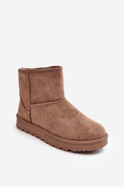 Bottes de neige en daim pour femmes rembourrées beige Nanga