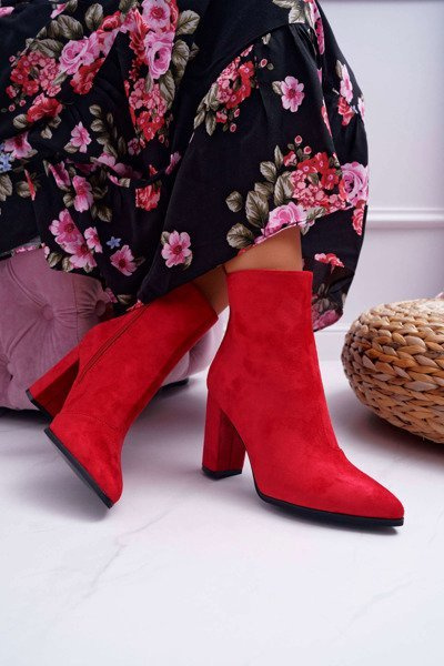 Bottes hautes à talons aiguilles pour femmes avec fermeture éclair et pointe rouge Ferol