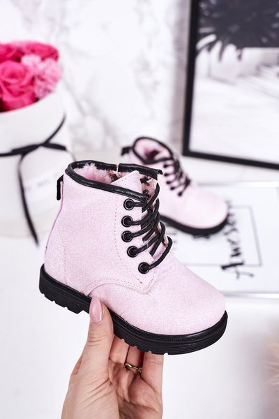 Bottes Isolées À Paillettes Enfant Rose Ariel