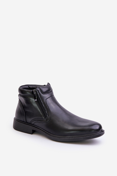 Bottes Pour Hommes Avec Isolation En Cuir Eco Noir Lilari