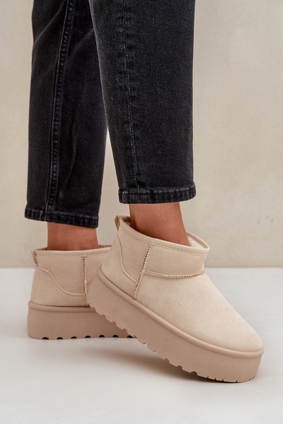 Damen Schnee Boots Auf Plattform Hellbeige Ninala