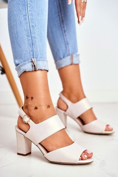 Pearl Stiletto Sandals Sergio Leone SK778 Beige