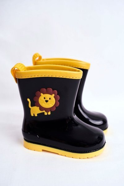 Bottes Galoches en Caoutchouc Enfant Lion Noir