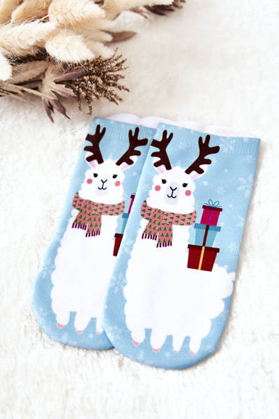 Lama Feet Socken mit Geschenken Blau