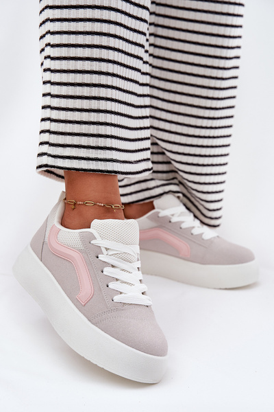 Baskets Femme Sur Plateforme Grises Tellnira