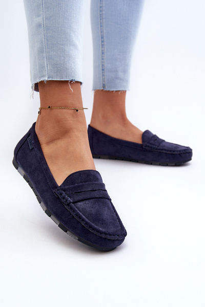 Női Eco velúr mokaszin Big Star NN274931 Memory Foam System Navy