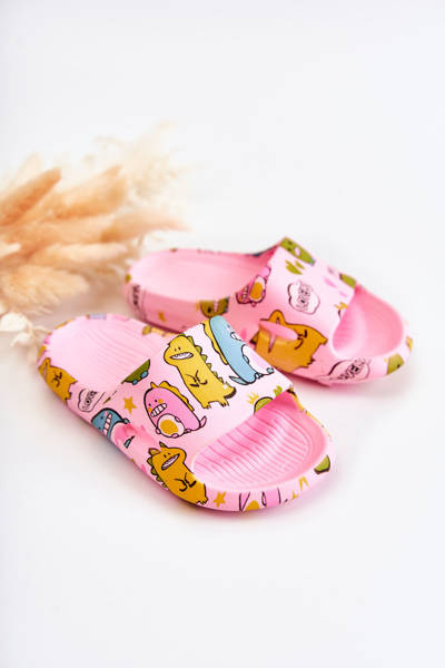 Lengvos vaikiškos šlepetės Dinosaurs Pink Astro