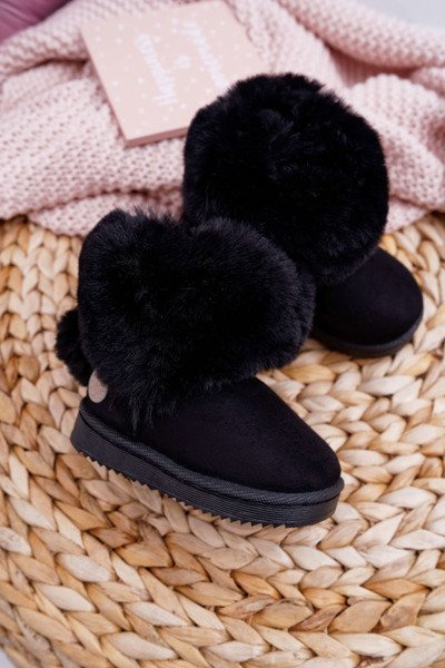 Kinder-Schneestiefel mit Fleece Schwarz Kiks