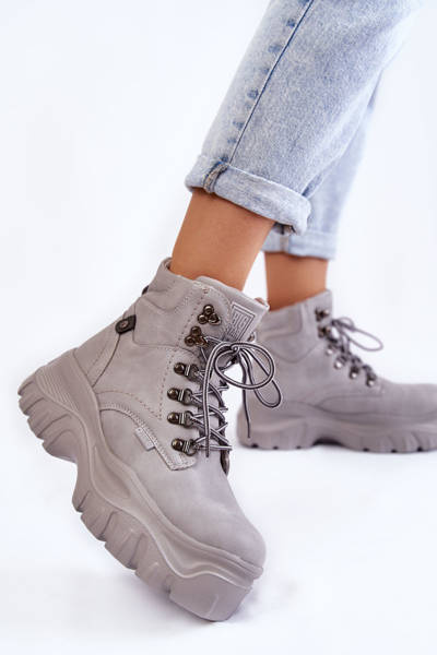 Women's Boots Memory Foam Big Star KK274367 Grey