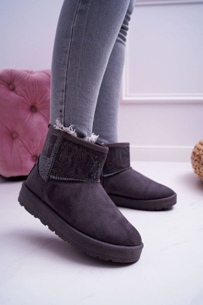 Women's Snow Boots Warmed Grey Big Star EE274262