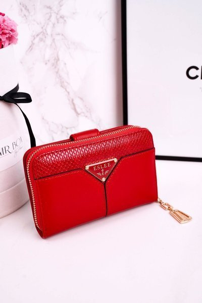Elegante Brieftasche mit Reißverschluss für Damen Rot