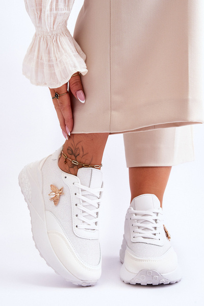 Chaussures De Sport Brillantes Avec Décoration Seneca Blanc