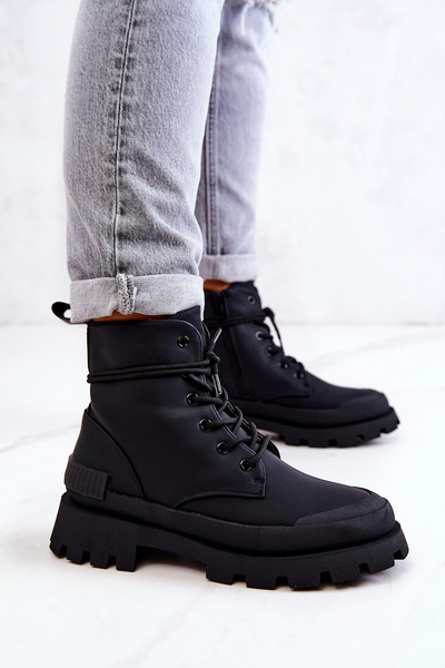 Cizme cu niveluri de piele Black Racquell