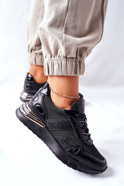 Sportliche Damen Schuhe Sneakers Schwarz Manitoba