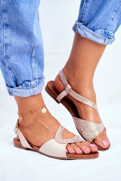 Women's Flat Sandals S.Barski Beige