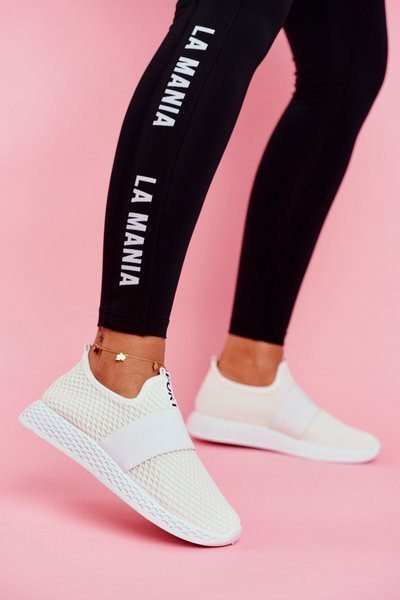 Damen Sport Slip-on Leichtgewicht Weiß La Fiesta Schuhe