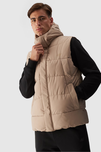 Gilet matelassé à capuche pour homme Beige 4FWAW24TVJAM144-83S