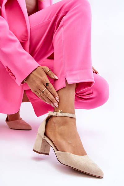 Escarpins à Talons en Daim Beige Promise