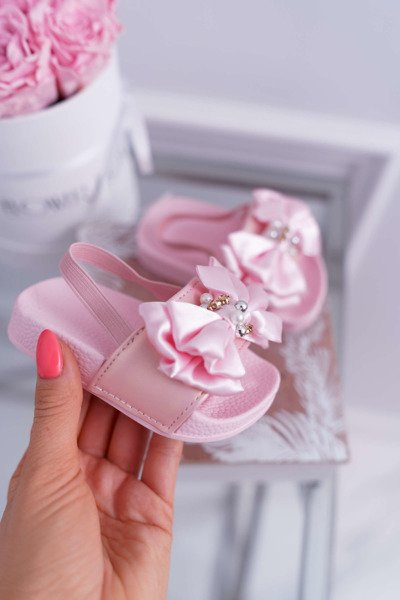 Tongs En Caoutchouc Pour Enfants Avec Noeud Rose Senari