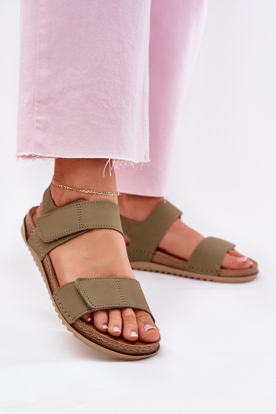 Sandales en cuir pour femmes Inblu AA0001KU Vert
