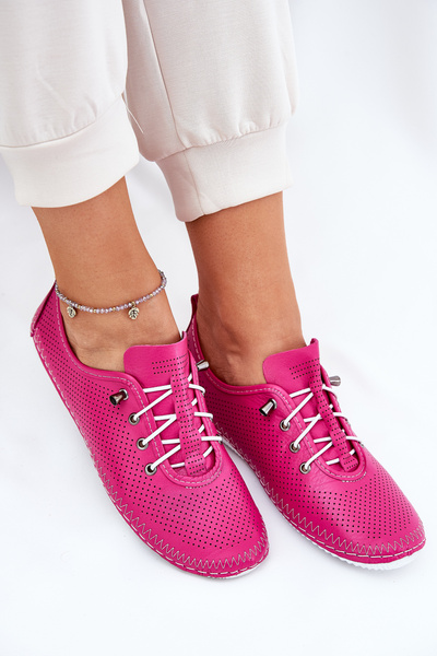 Chaussures En Cuir Pour Femmes En Cuir Naturel Artiker 54C0830 Rose