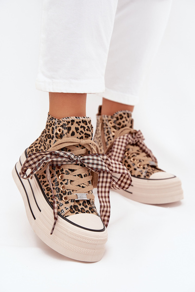 Damen Sneaker Mit Schleife Und Reißverschluss Auf Plattform Panther Mavara