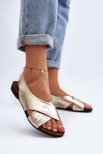 Zazoo 40407 Damen Ledersandalen Gold