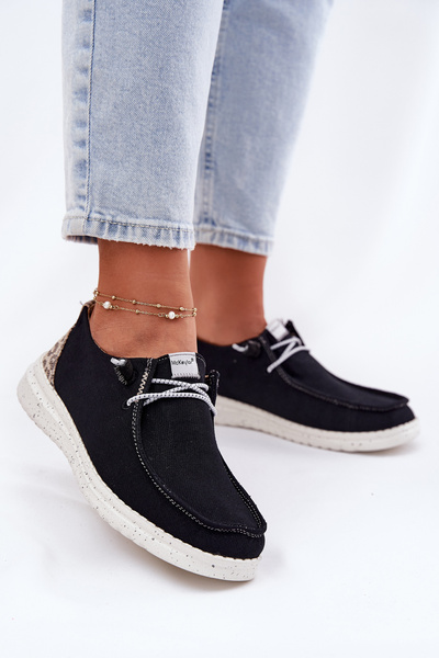 Leichte Stoff Halbschuhe Damen McKeylor 96116 Schwarz