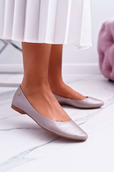 Ballerines En Cuir Femme Maciejka Beige Métallisé 04100-10