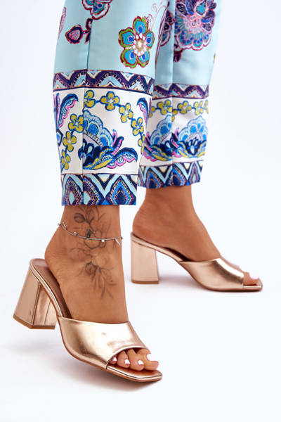 Damen Leder Klassische Slipper Roségold Loara