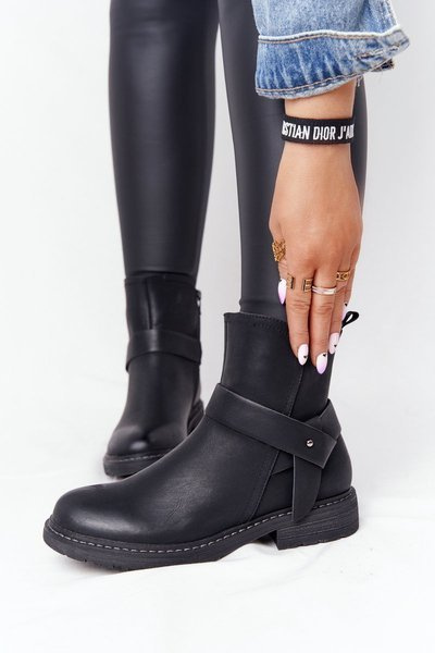 Fleecegefütterte Worker-Stiefel für Frauen Schwarz Alivia