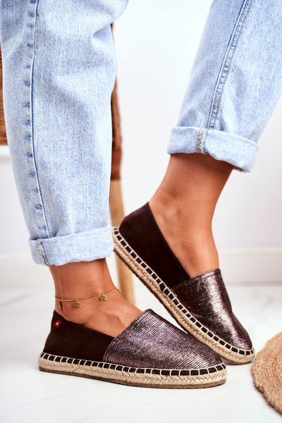 Damen Espadrilles Geflochtene Sohle Braun Big Star DD274A146